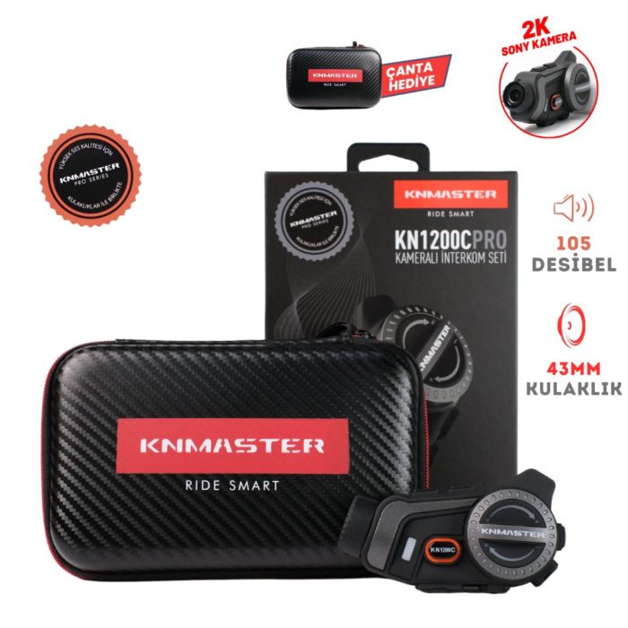 KN1200C Kameralı Motosiklet Kask İnterkom