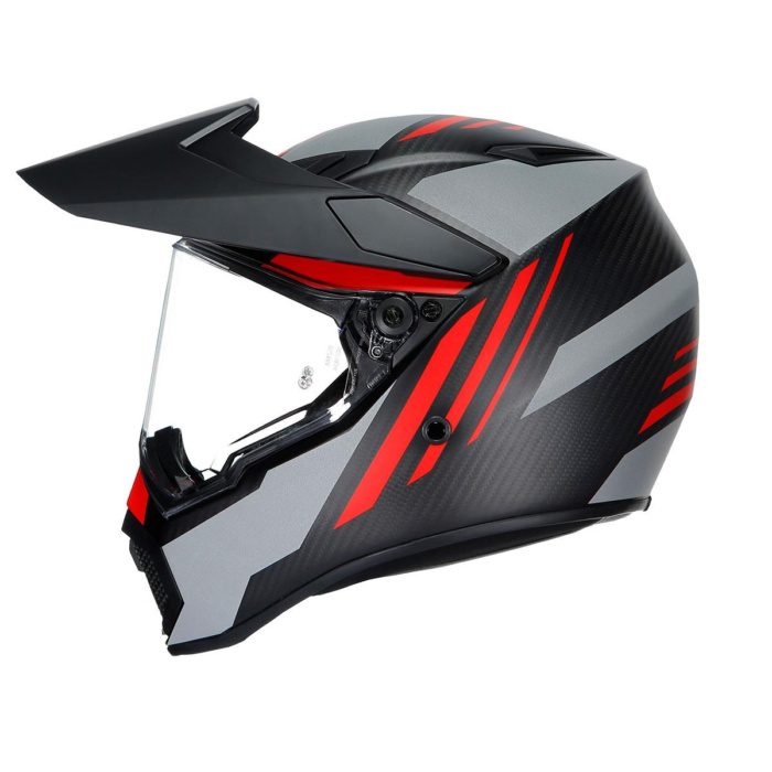 AGV KASK/AX-9 MULTI PLK REFRACTIVE ADV MATT CARBON/RED - Görsel 3