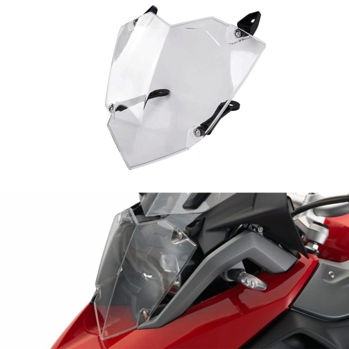 Bmw R 1200 GS Ön Far Koruma Geniş Model Şeffaf Pleksi - Görsel 2