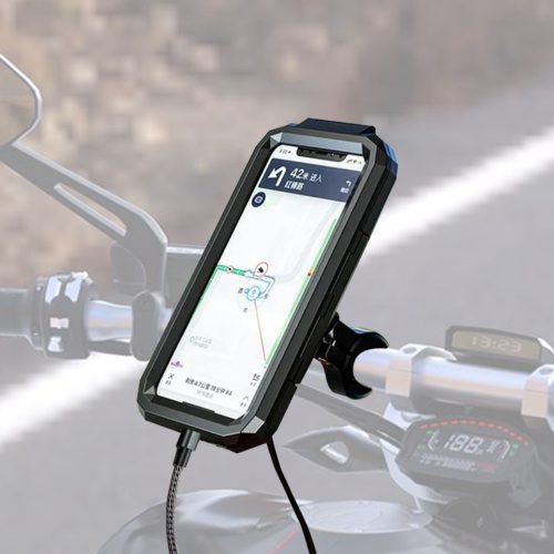 Knmaster TT-900WU Titreşim Engelleyici Usb’li Tüm Motosikletlere Uygun Telefon Tutucu