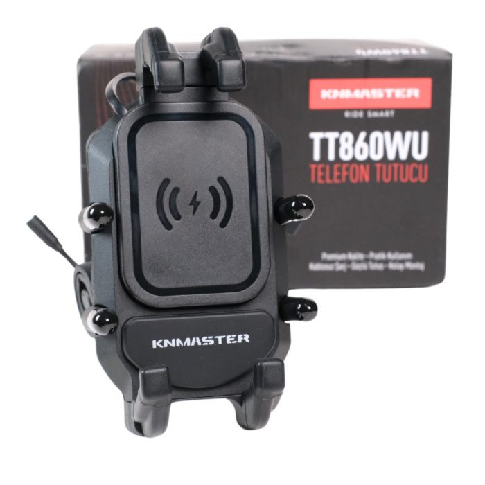 KNMASTER TT-860WU Kablosuz Şarjlı Tüm Motosikletlere Uyumlu Telefon Tutucu - Görsel 3