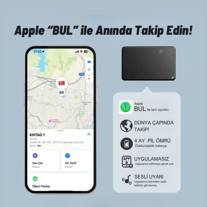 KNMASTER KNTAG 1C - Ultra İnce Akıllı Takip Kartı (Cüzdan Bulucu) - Görsel 4