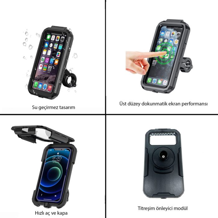 Knmaster TT-900 Titreşim Engelleyici Tüm Motosikletlere Uygun Telefon Tutucu - Görsel 4