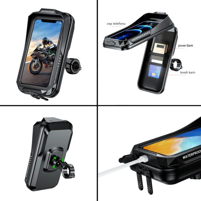Knmaster TT-850 Su Geçirmez Tüm Motosikletlere Uygun Telefon Tutucu - Görsel 4