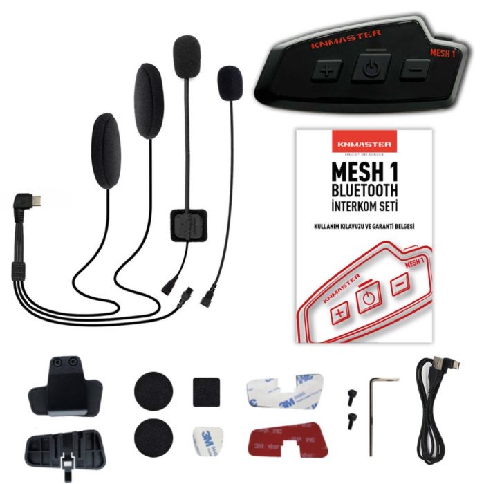 Knmaster MESH 1 Motosiklet Kask İnterkom Bluetooth Intercom Kulaklık Seti - Görsel 5