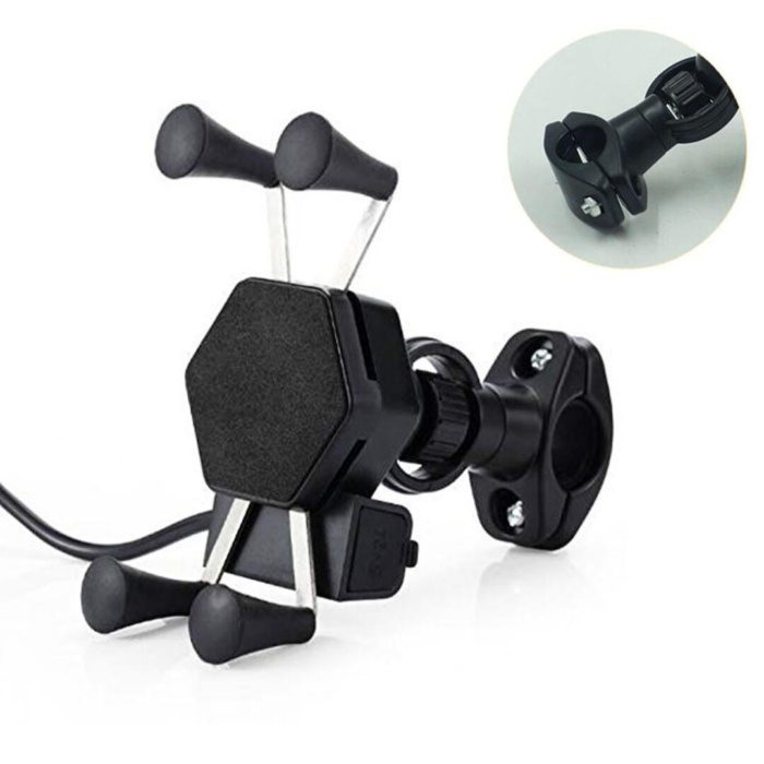 Knmaster X Serisi Motosiklet Bisiklet Telefon Tutucu - Gidon Bağlantılı - Usb Girişli - Görsel 2