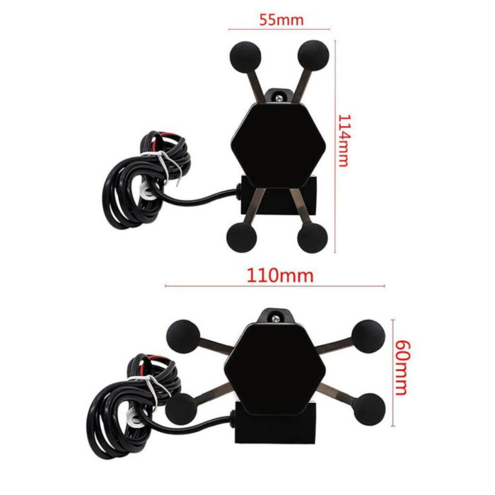 Knmaster X Serisi Motosiklet Bisiklet Telefon Tutucu - Gidon Bağlantılı - Usb Girişli - Görsel 6