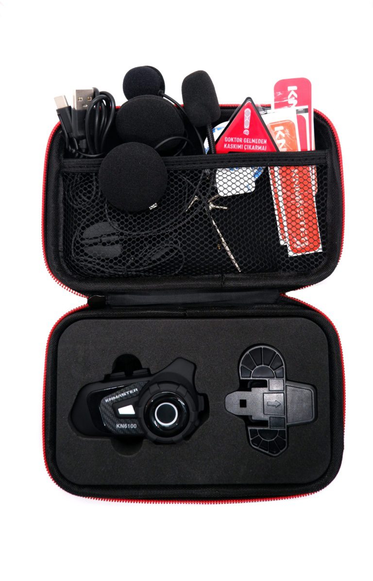 Knmaster KN6100 PRO Motosiklet Kask İnterkom Bluetooth Intercom Kulaklık Seti - Görsel 3
