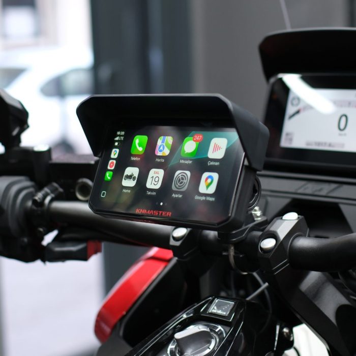 KNMASTER MOTOPLAY 1500 – 6.25” TPMS Sensörlü Kablosuz CarPlay & Android Auto Destekli Motosiklet Multimedya Ekranı - Görsel 2