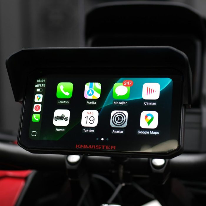 KNMASTER MOTOPLAY 1500 – 6.25” TPMS Sensörlü Kablosuz CarPlay & Android Auto Destekli Motosiklet Multimedya Ekranı - Görsel 3