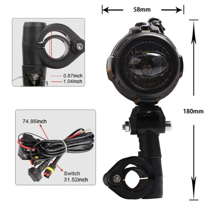 Knmaster Shark 20W BMW Motosiklet Led Sis Farı - Görsel 3