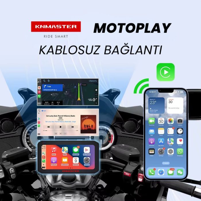 KNMASTER MOTOPLAY 1500 – 6.25” TPMS Sensörlü Kablosuz CarPlay & Android Auto Destekli Motosiklet Multimedya Ekranı - Görsel 8