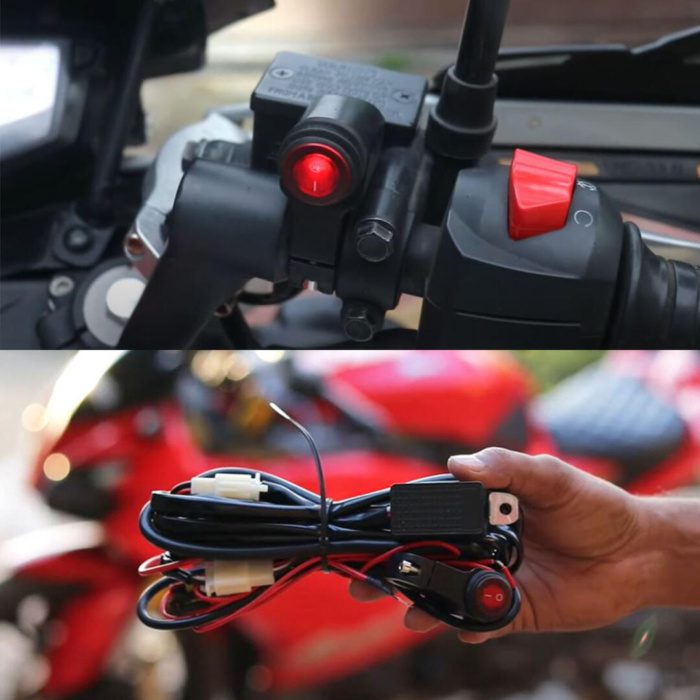 Knmaster Motosiklet Led Sis Farı 3 Modlu Sigortalı Aç Kapa Butonlu Çakar Devresi - Görsel 5
