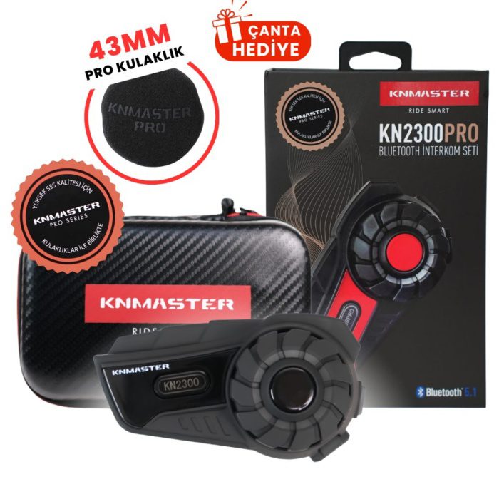 Knmaster KN2300 PRO Motosiklet Kask İnterkom Bluetooth Intercom Kulaklık Seti - Görsel 4