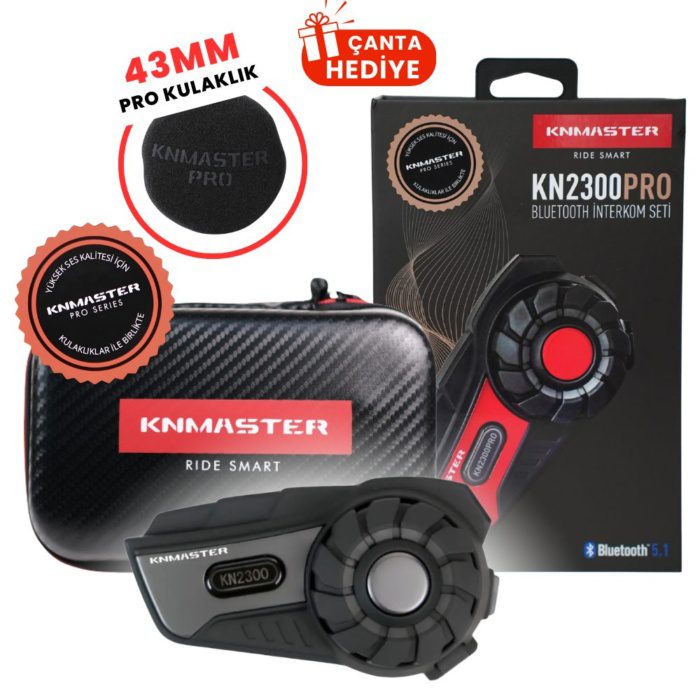 Knmaster KN2300 PRO Motosiklet Kask İnterkom Bluetooth Intercom Kulaklık Seti - Görsel 3